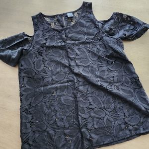 Worthington  Cold Shoulder Lace blouse,  Size Small